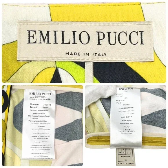 EMILIO PUCCI Vintage Logo Multicolor Shirt Pants Set #38 Button Zip [106008] - Picture 16 of 16